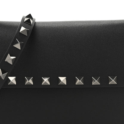 Valentino Garavani Grainy Calfskin Rockstud Crossbody Pouch Black 7 of 9