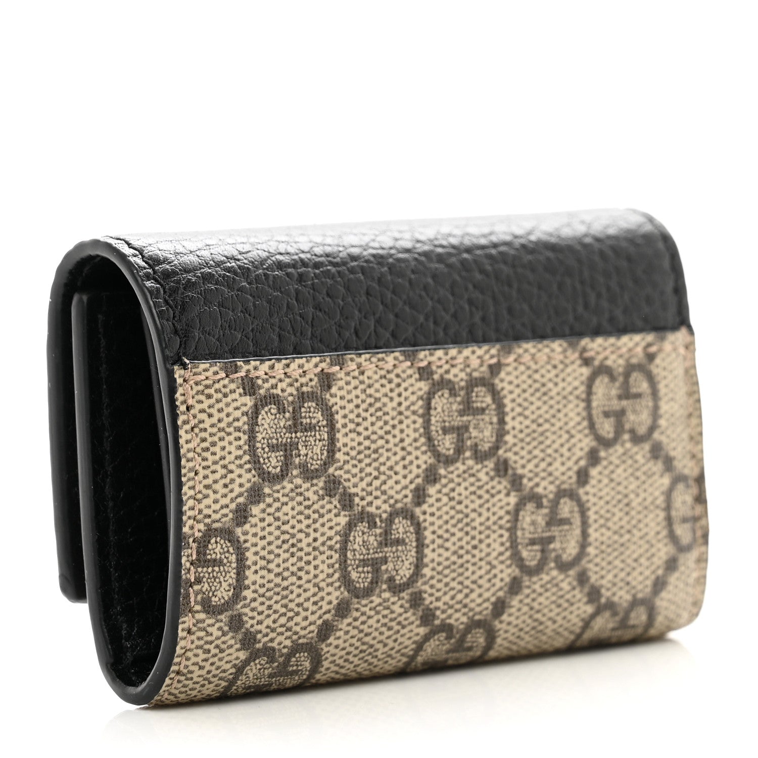 Gucci Dollar Calfskin GG Supreme Monogram GG Marmont 6 Key Holder Case Black Beige Ebony 3 of 6