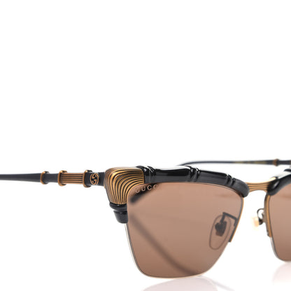 Gucci Acetate Metal Bamboo Sunglasses GG660S Black Brown 7 of 8