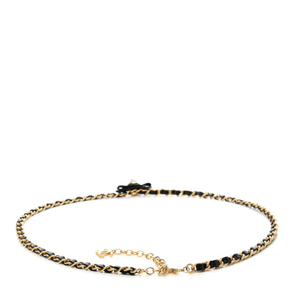 Chanel Calfskin Crystal Chain Camellia Belt 90 Black Gold 2 of 4