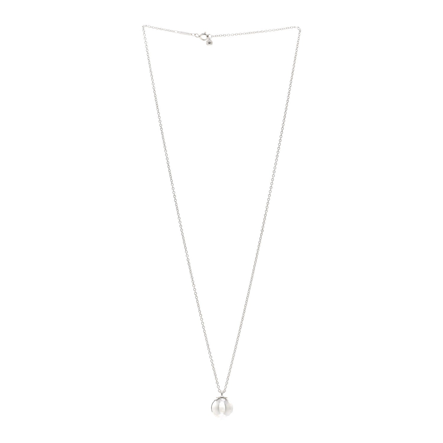 Tiffany Sterling Silver 12.75mm HardWear Ball Pendant Necklace 3 of 4
