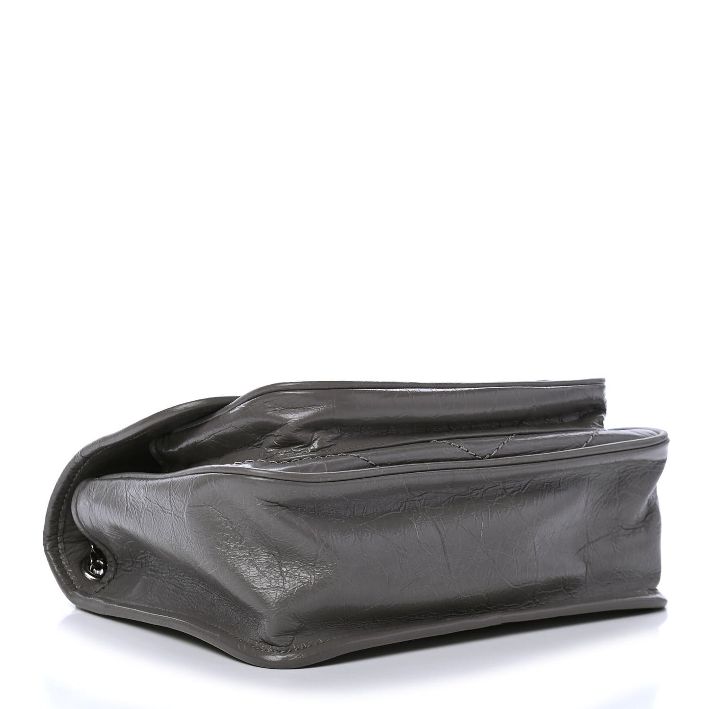Crinkled Calfskin Matelasse Monogram Baby Niki Chain Satchel Storm