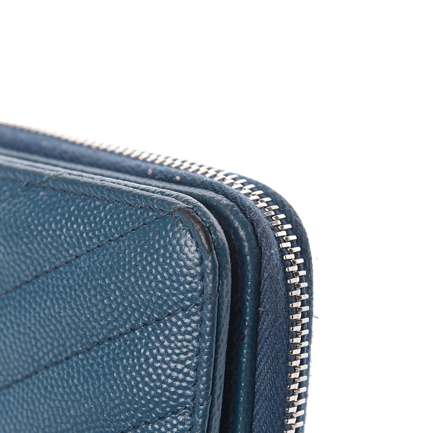 Grain De Poudre Matelasse Compact Zip Around Wallet Peacock Green