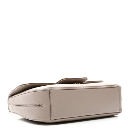 Salvatore Ferragamo Hammered Calfskin Gancini Flap Bag Beige 4 of 10