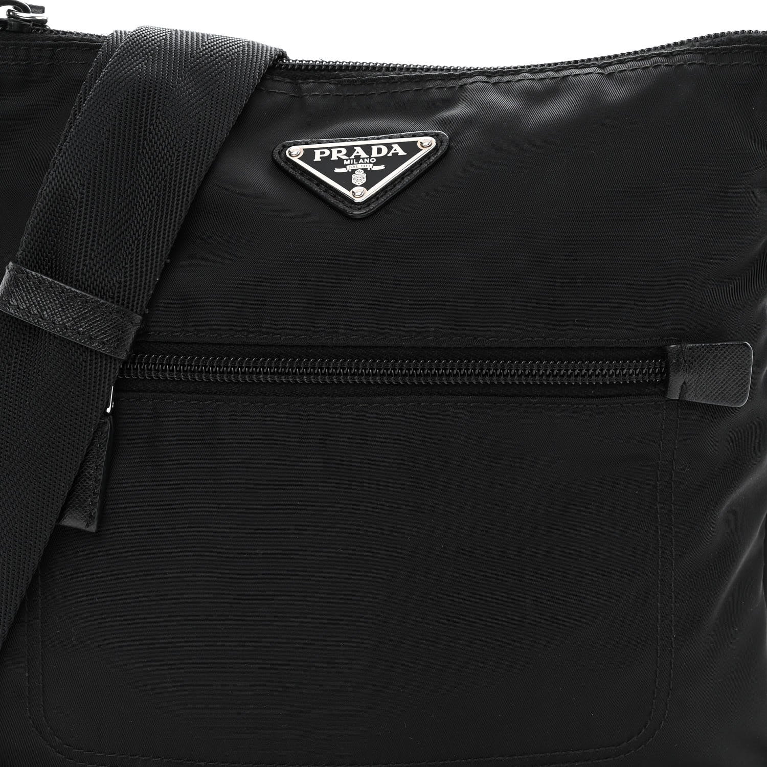 Prada Nylon Saffiano Flat Messenger Bag Black 6 of 9
