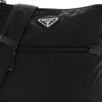 Prada Nylon Saffiano Flat Messenger Bag Black 6 of 9