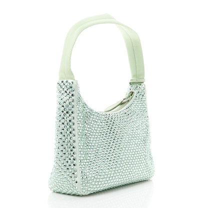 Prada Satin Crystal Mini Re-Edition 2000 Bag Acqua 3 of 11