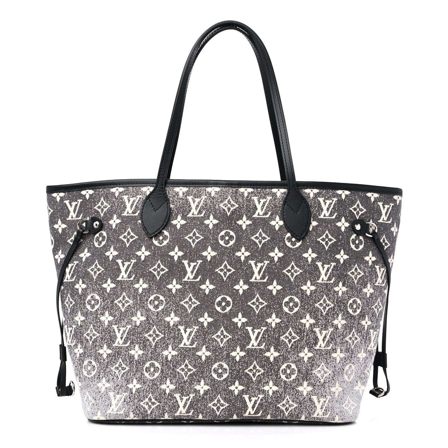 Louis Vuitton Denim Monogram Jacquard Neverfull MM Grey 3 of 9