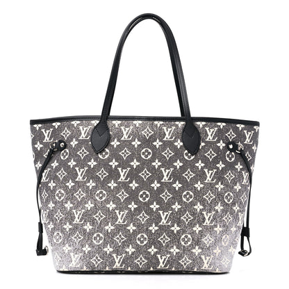 Louis Vuitton Denim Monogram Jacquard Neverfull MM Grey 3 of 9