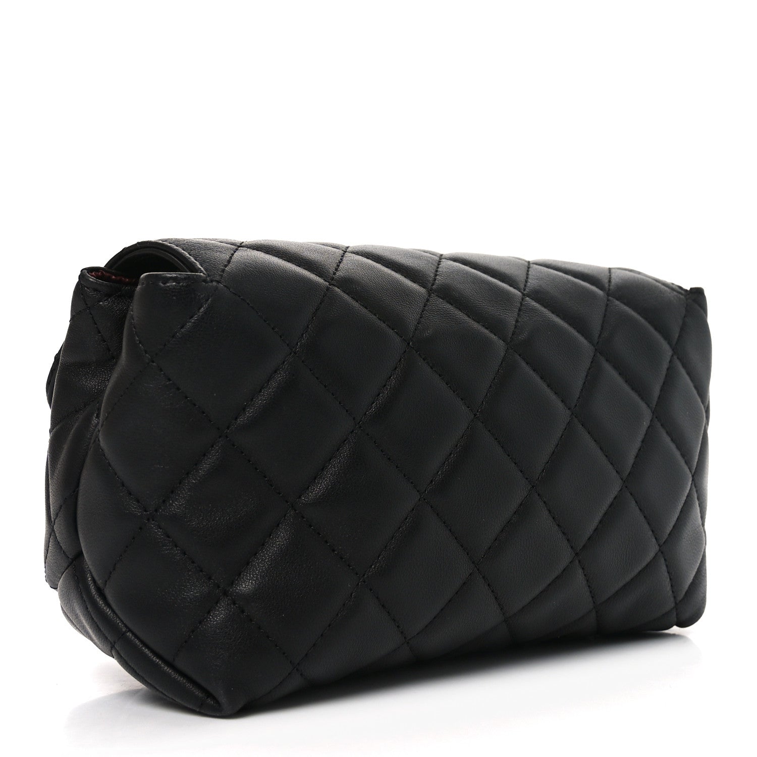 Chanel Lambskin Quilted Flap Cosmetic Case Black 3 of 9