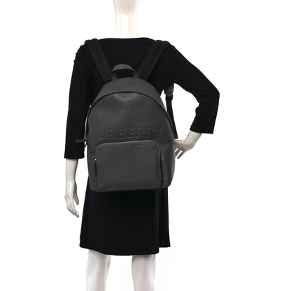 Burberry Calfskin Logo Embossed Backpack Charcoal Grey 2 of 8