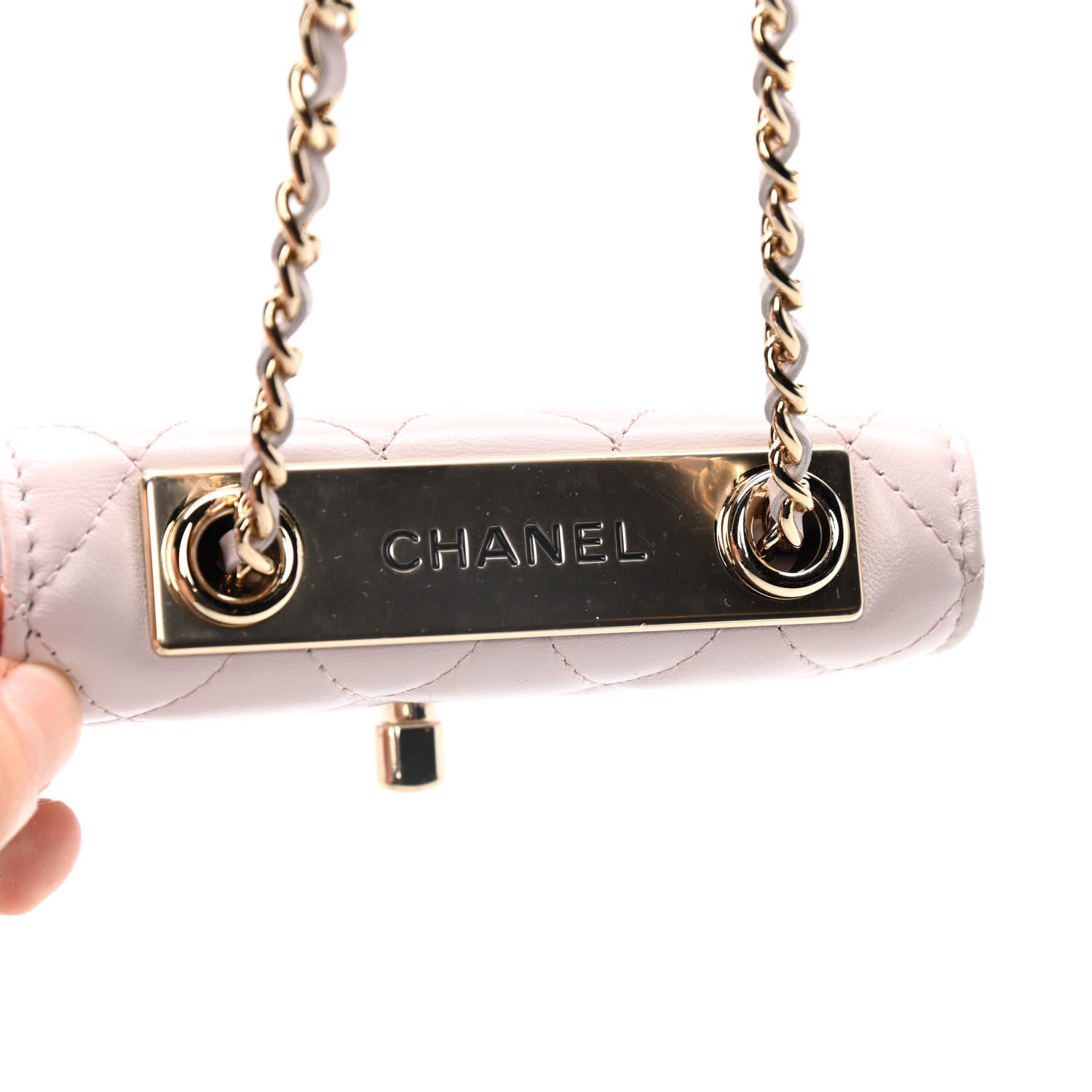 Chanel Lambskin Quilted Trendy CC Card Holder On Chain Light Pink 18 of 26