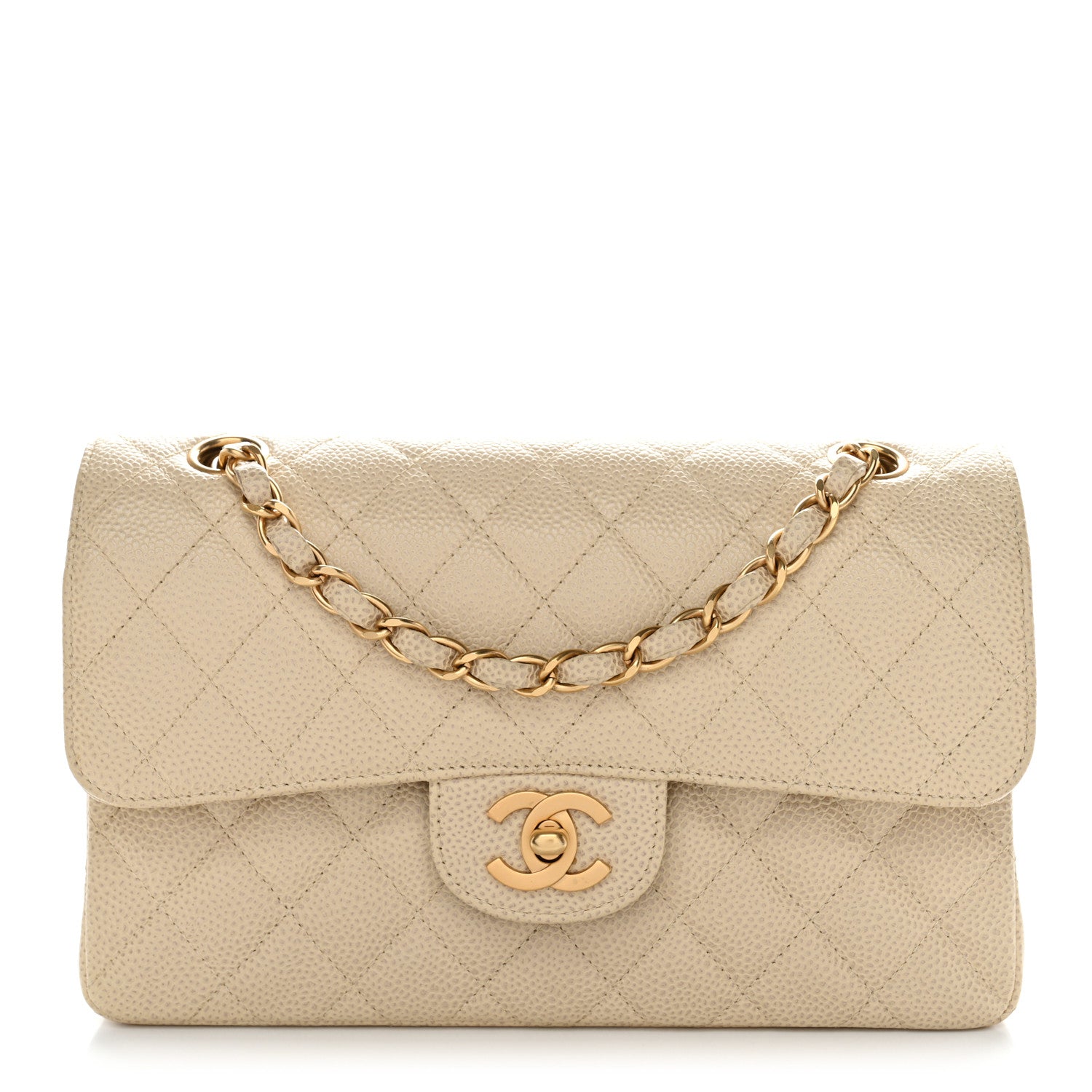 Chanel Caviar Quilted Small Double Flap Beige 1 of 10