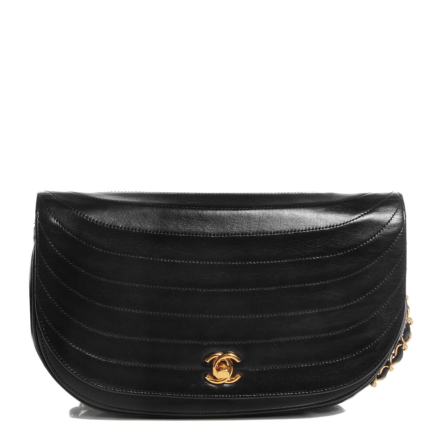 Chanel Lambskin Ribbon Stitched Flap Black 1 of 8