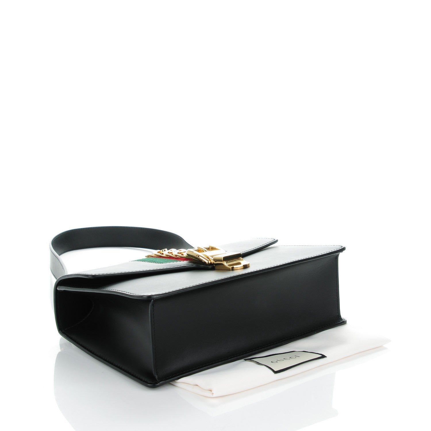 Gucci Calfskin Small Sylvie Shoulder Bag Black 4 of 7