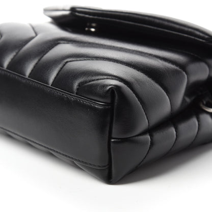 Saint Laurent Calfskin Y Quilted Monogram Toy Loulou Crossbody Bag Black 7 of 12