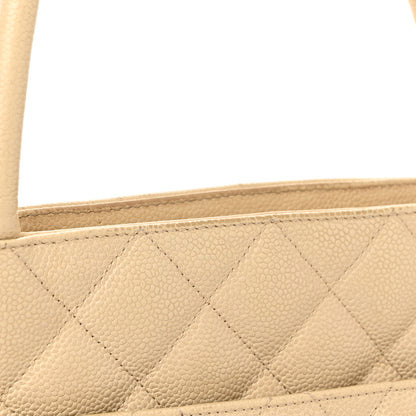 Chanel Caviar Quilted Medallion Tote Light Beige 16 of 18