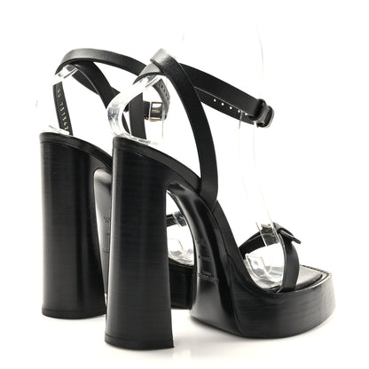 Saint Laurent Calfskin Platz 105 Platform Sandals 36.5 Black 4 of 9