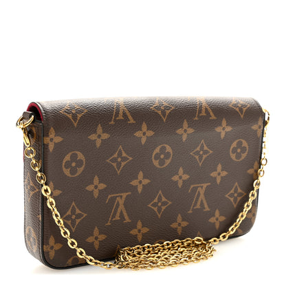 Louis Vuitton Monogram Pochette Felicie Chain Wallet Fuchsia 4 of 10