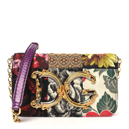 Dolce & Gabbana Patchwork Snakeskin Brocade DG Girls Chain Shoulder Bag Multicolor 1 of 12