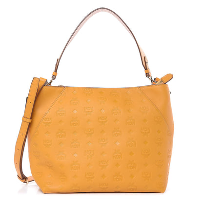 MCM Calfskin Ottomar Monogram Medium Klara Hobo Golden Mango 1 of 10