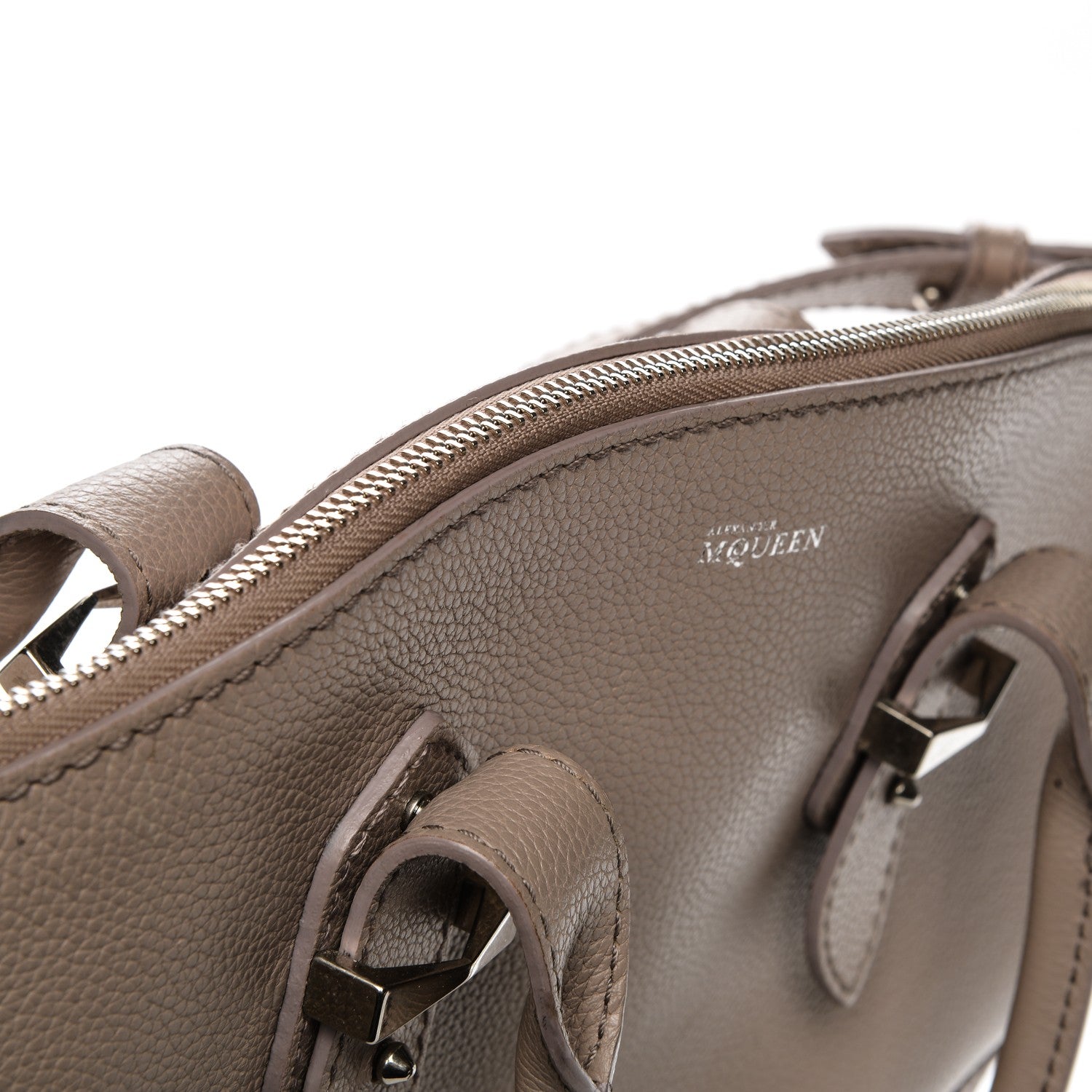 Alexander McQueen Grained Calfskin Legend Satchel Pearl 8 of 12