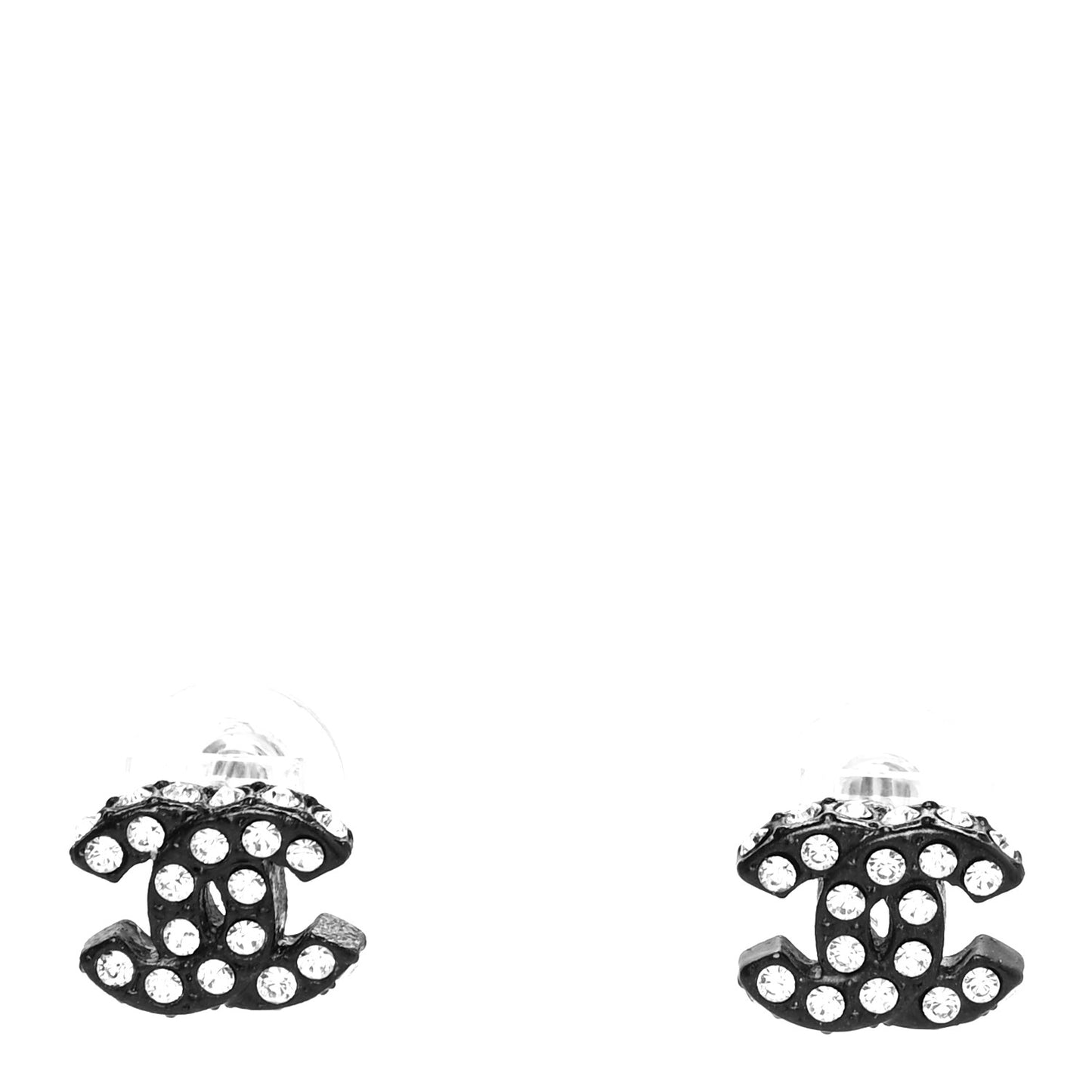 Crystal CC Earrings Black