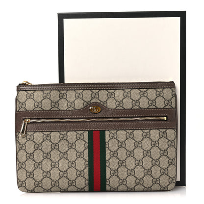 Gucci GG Supreme Monogram Large Ophidia Pouch Clutch Brown 9 of 9