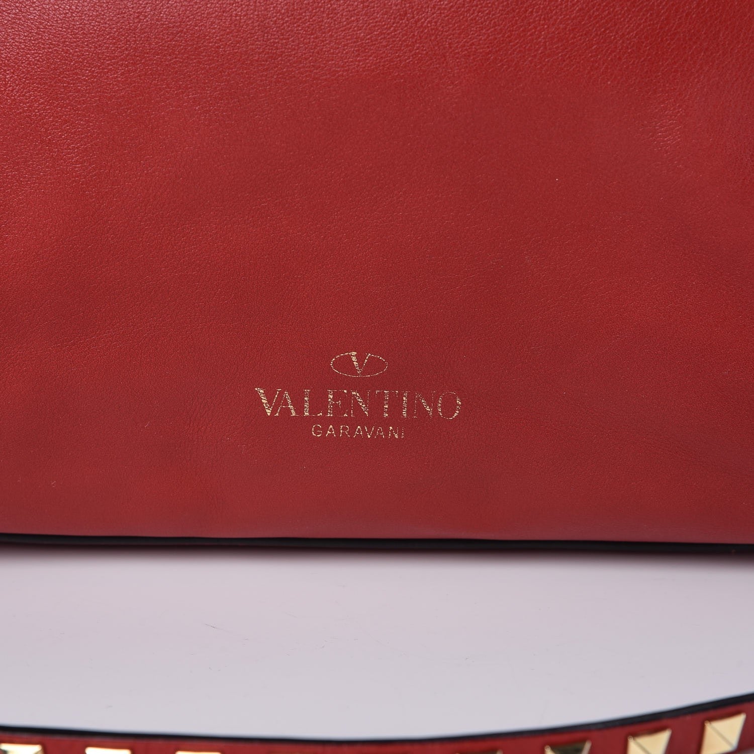 Valentino Garavani Calfskin Rockstud Top Handle Satchel Rosso Valentino 11 of 18