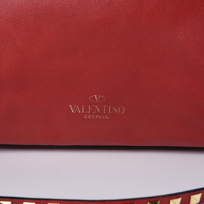 Valentino Garavani Calfskin Rockstud Top Handle Satchel Rosso Valentino 11 of 18