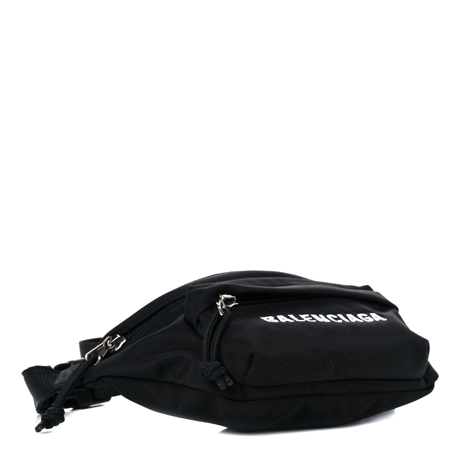 Balenciaga Sport Nylon Logo Embroidered Wheel Belt Bag Black White 3 of 11