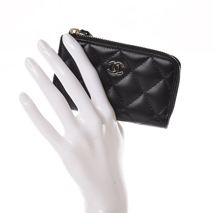 Chanel Lambskin Quilted Key Holder Case Black 2 of 8