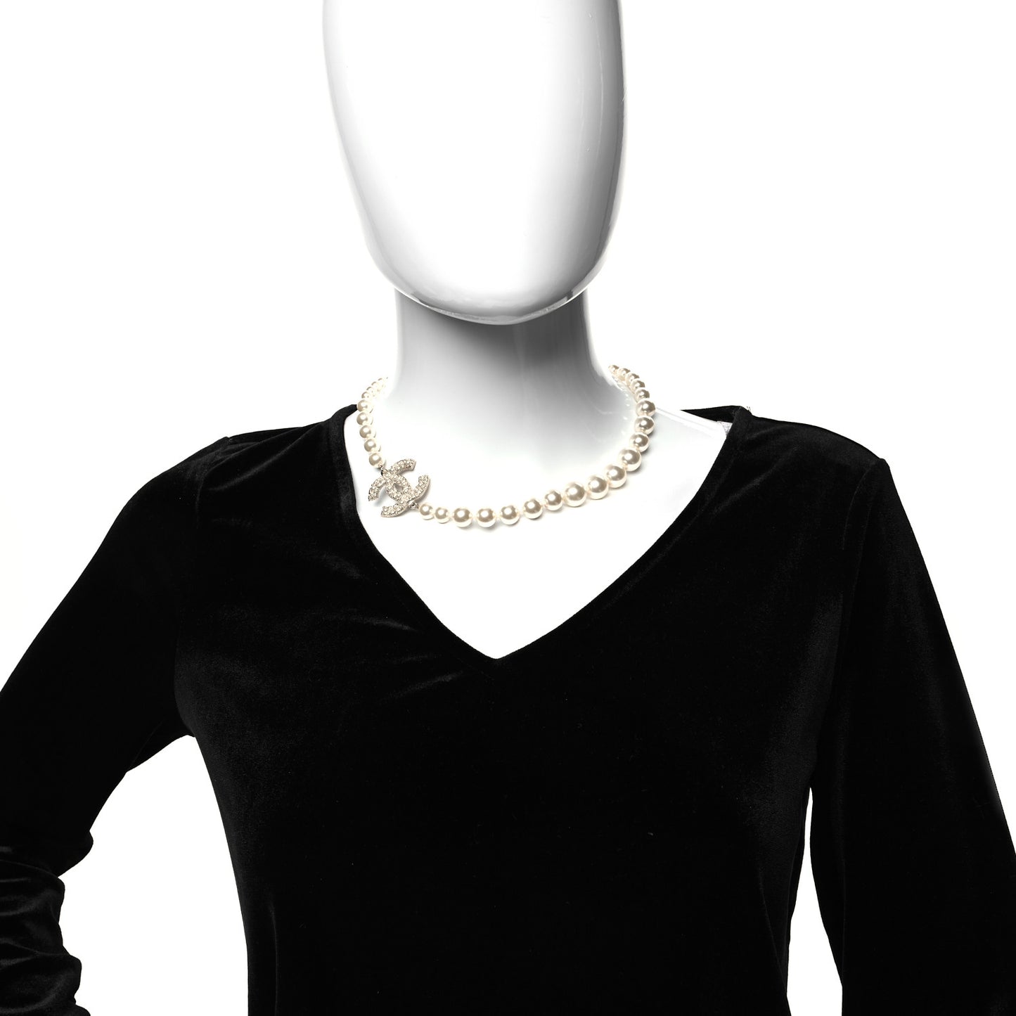 Pearl CC 100th Anniversary Necklace Light Gold