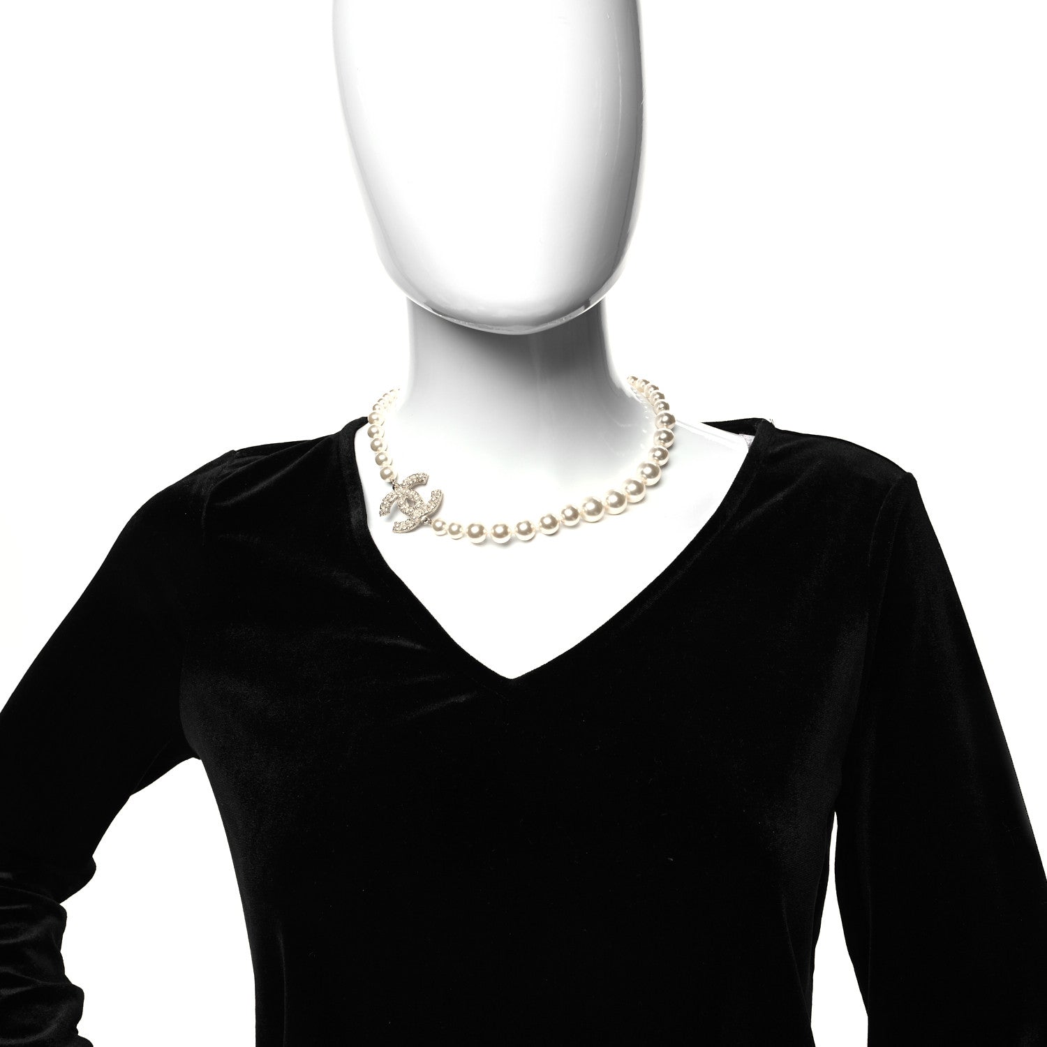 Chanel Pearl CC 100th Anniversary Necklace Light Gold 2 of 5