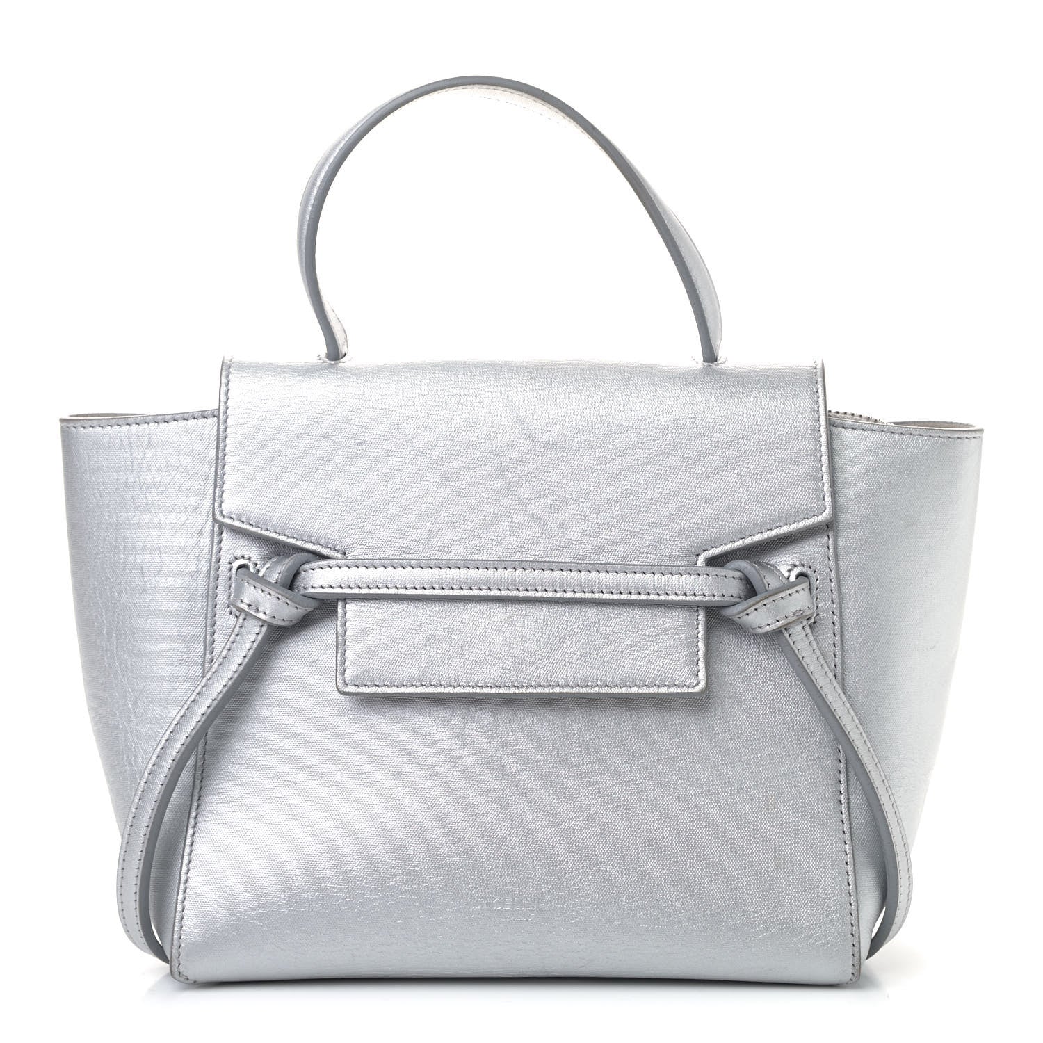 Celine Laminated Calfskin Nano Belt Bag Silver 1 of 12