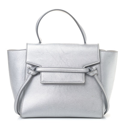 Celine Laminated Calfskin Nano Belt Bag Silver 1 of 12