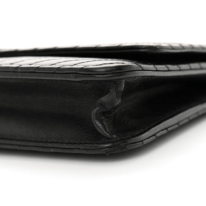Chanel Lambskin Chevron Quilted Wallet On Chain WOC So Black 11 of 13