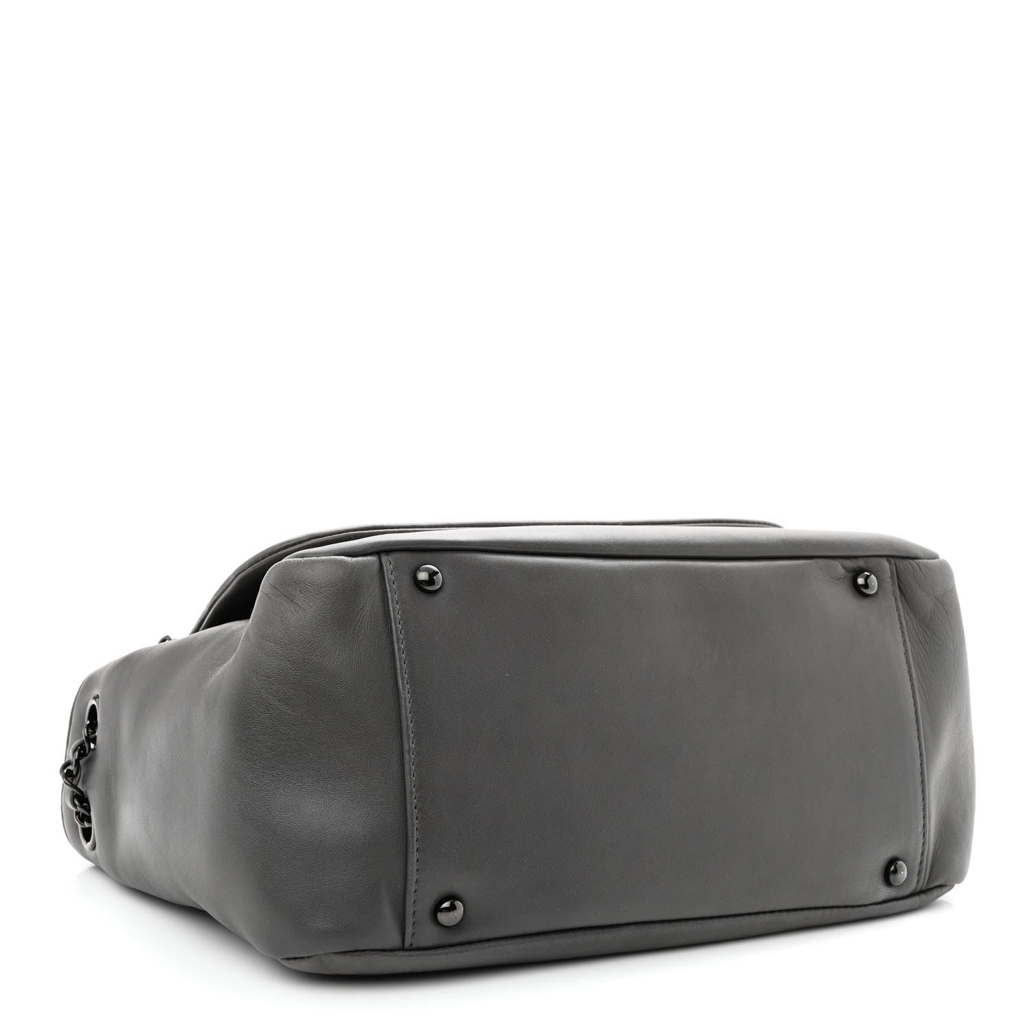 Chanel Lambskin Studded Accordion CC Flap Grey 4 of 10