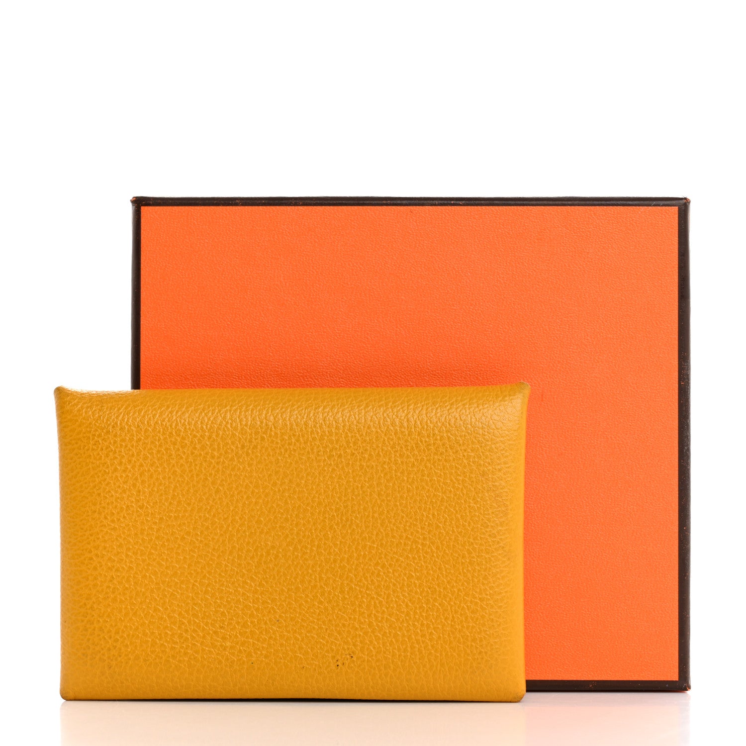 Hermes Evercolor Calvi Card Case Jaune Ambre 11 of 11