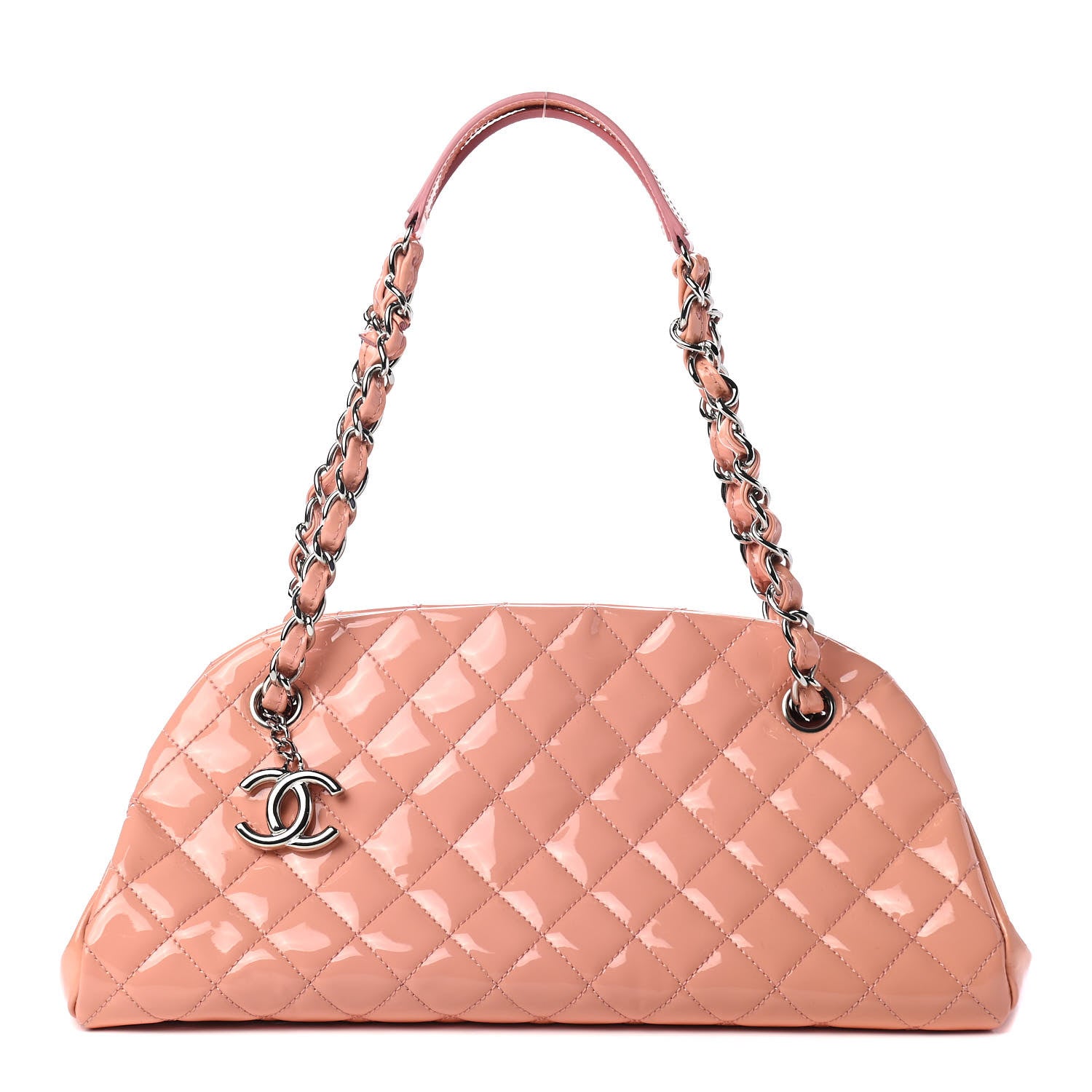 Chanel Patent Quilted Medium Just Mademoiselle Bowling Bag Pink 1 of 4