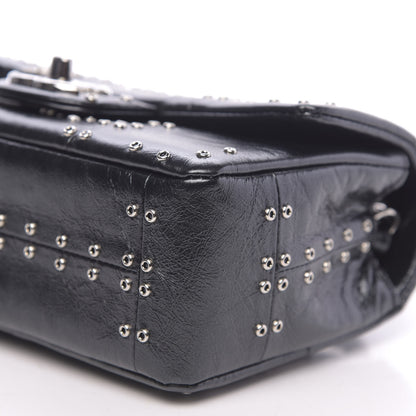 Chanel Glazed Calfskin Grommet Embellished Mini Airline Rectangular Flap Black 9 of 9