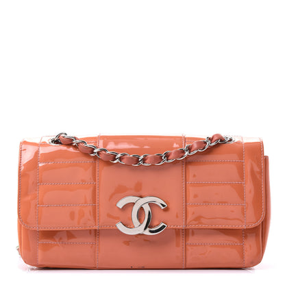 Chanel Patent Horizontal Quilted Medium Single Flap Pink 1 of 13