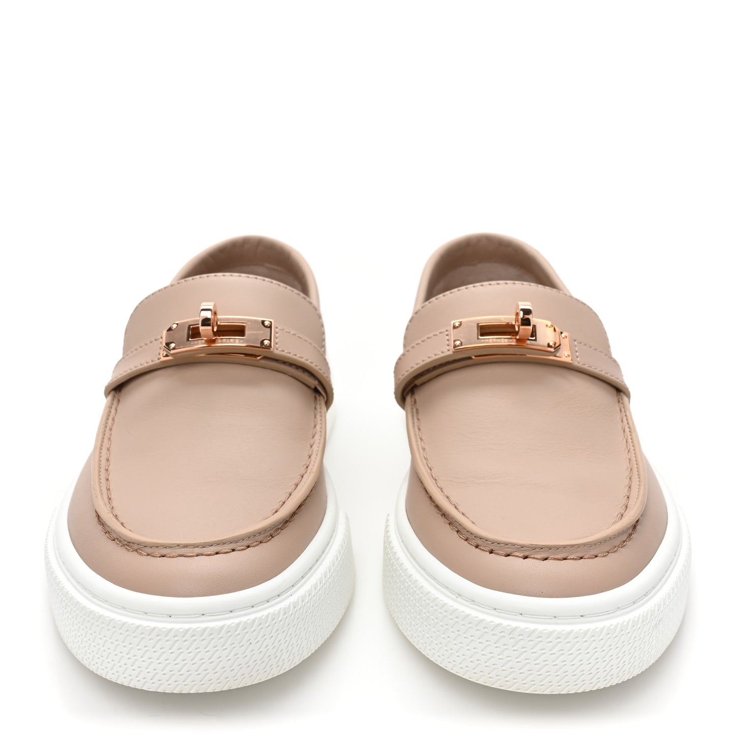 Calfskin Game Slip On Sneakers 35.5 Beige Nude