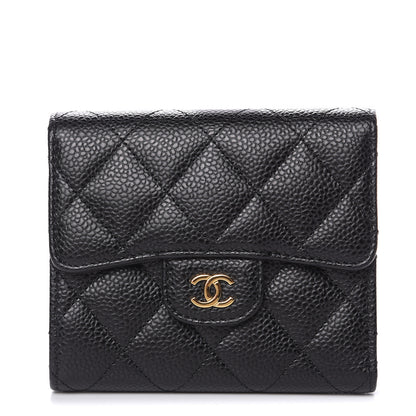 Chanel Caviar Quilted Compact Flap Wallet Black 1 of 9
