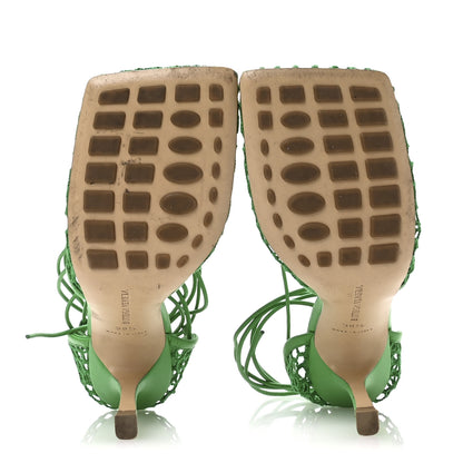 Bottega Veneta Mesh Nappa Stretch Ankle Tie 90mm Sandals 38.5 Grass 6 of 8