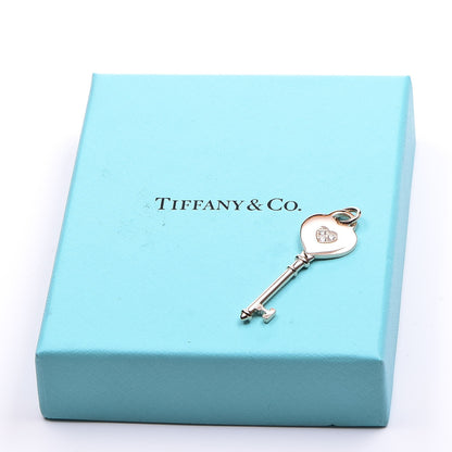 Tiffany 18K Rose Gold Diamond Heart Key Pendant 5 of 5