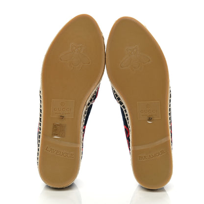 Gucci Terry Cloth GG Monogram Espadrilles 37 Blue Red 5 of 10