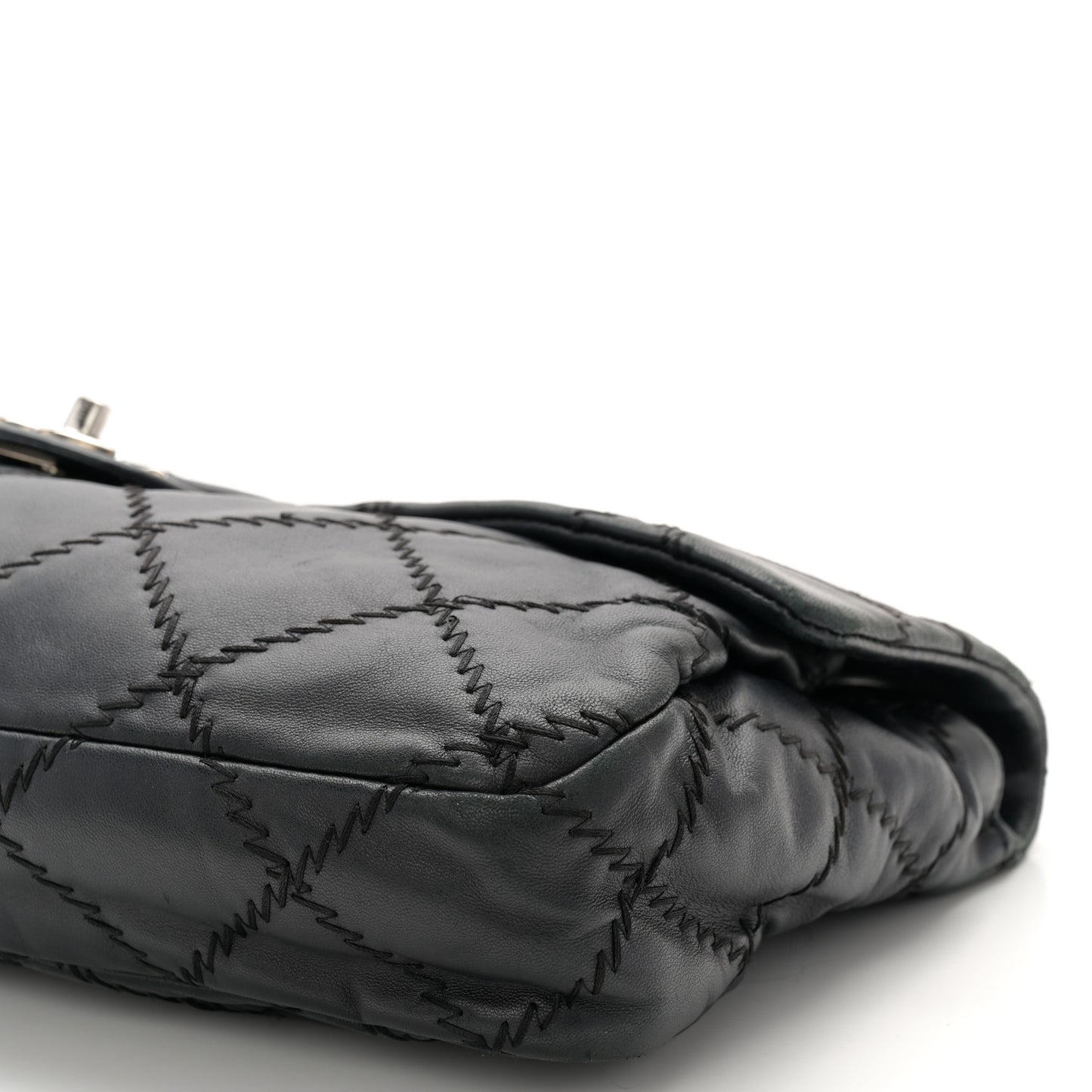 Lambskin Ultimate Stitch Maxi Flap Black