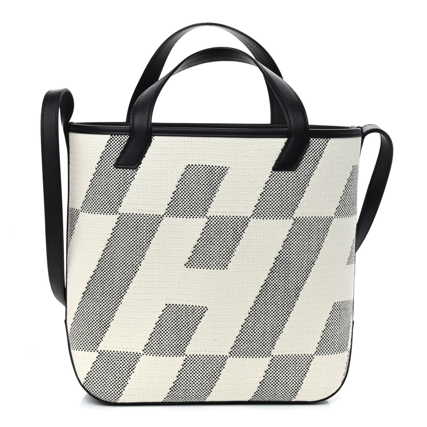 Hermes Swift H Canvas Cabas H En Biais 27 Black Ecru 1 of 9