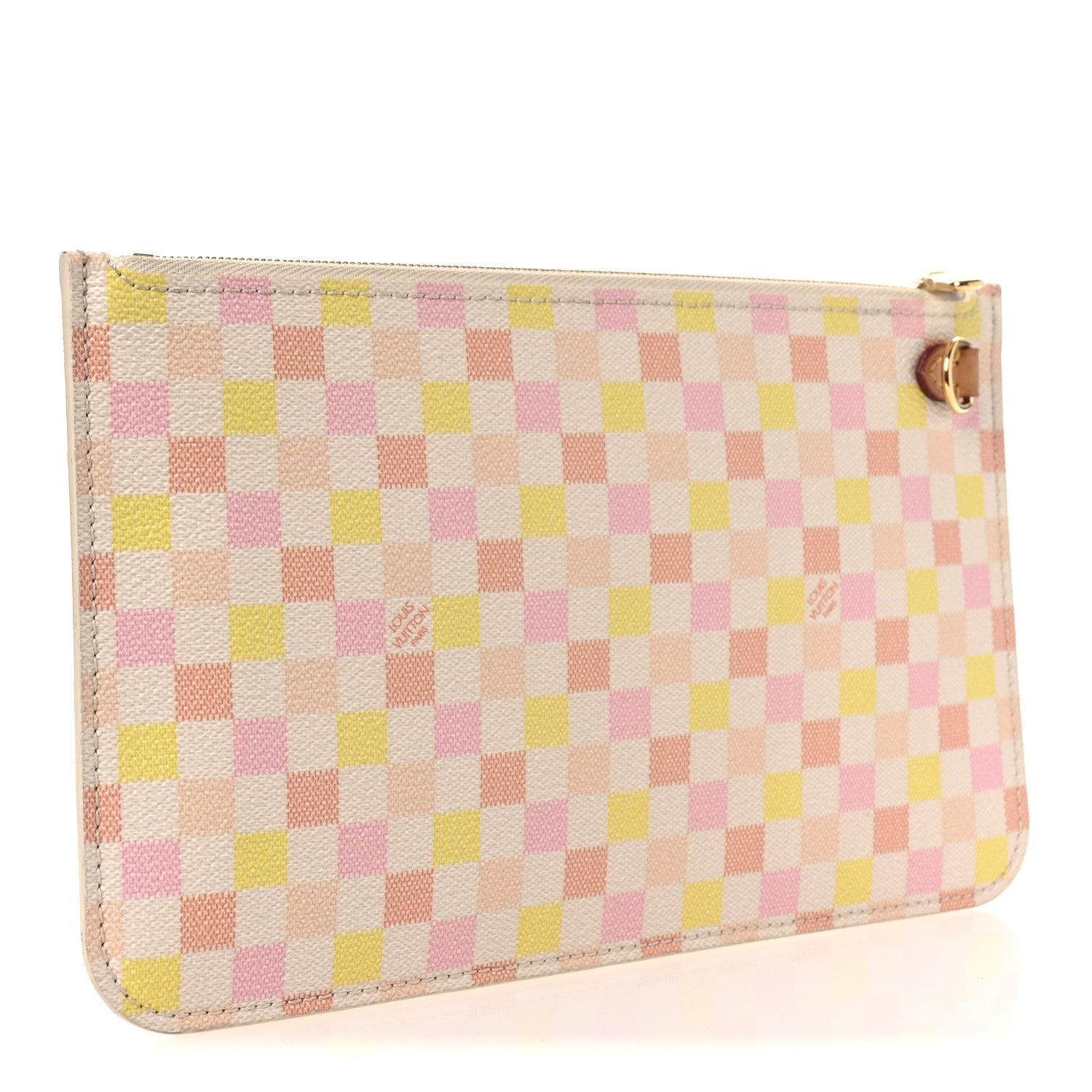 Louis Vuitton Damierlicious Neverfull Pochette Rose Peach 3 of 9
